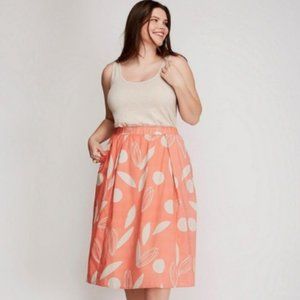 NWOT Peach and Cream floral print circle skirt with pockets Lane Bryant 14/16